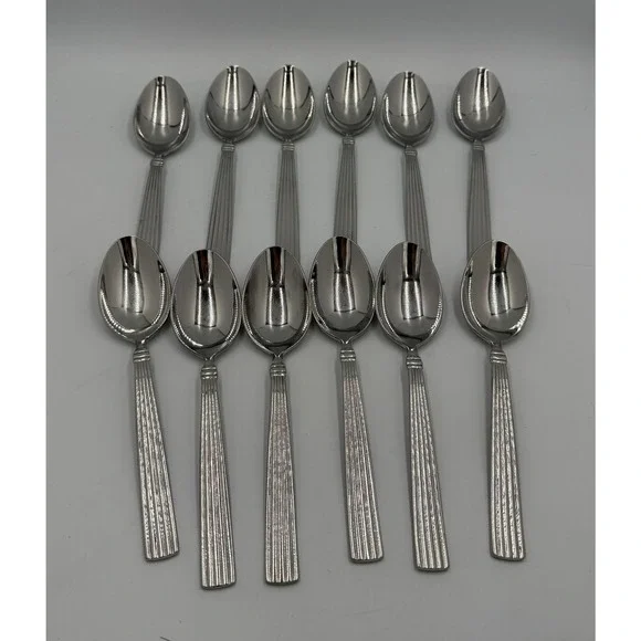 Reed & Barton Teaspoons Set of 16 Stainless 18/10 Fluted Ribbed