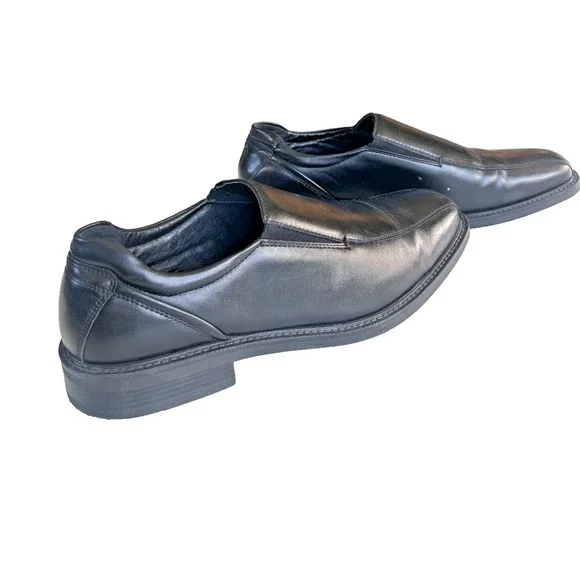 Apt 9 Slip On Dress Shoes Men 8 Black Glossy Faux Leather Sleek Formal