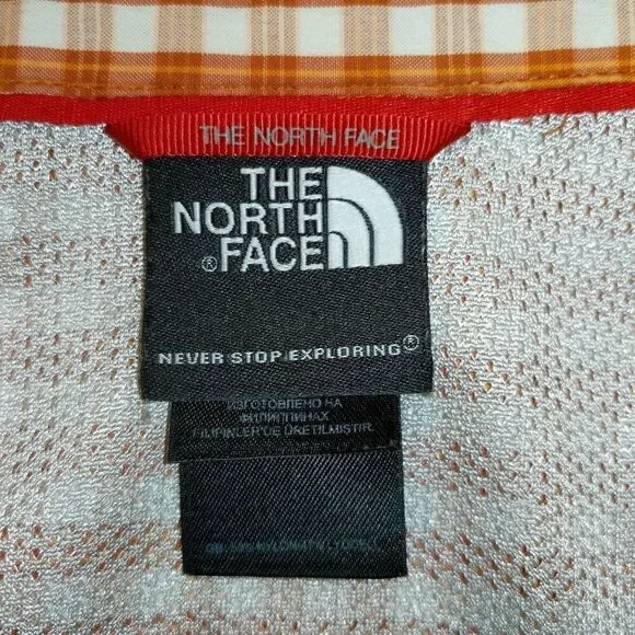 ‎THE NORTH FACE orange plaid short sleeve