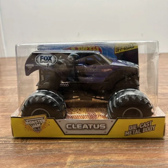 Hot Wheels Monster Jam Cleatus Fox Sports 1‎ True Metal 1:24 New in Box 2014