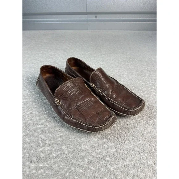 Lucchese Shoes Mens Size 9 Brown Leather‎ Moccasin Loafers Slip On Casual 53000