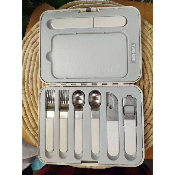 VTG Twin Bird Japanese Cutlery Set Picnic Travel Flatware Stainless Steel Japan