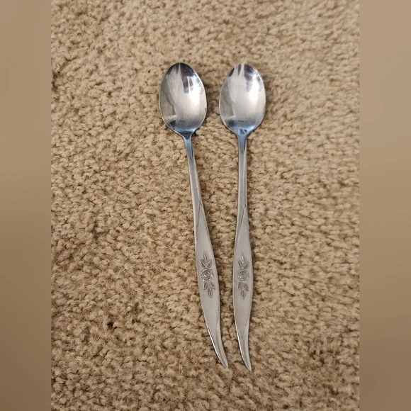 Set‎ Of 2 Stainless Steel Spoons Avonrose Korea #Y