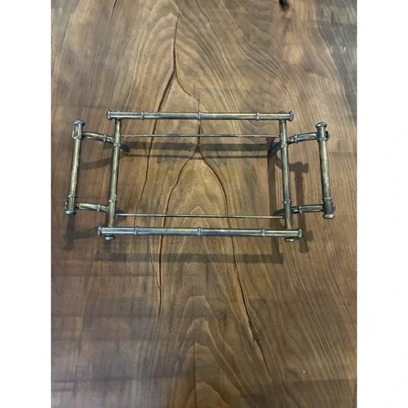 Maurice‎ Duchin Bamboo Silver Plated Serving Tray