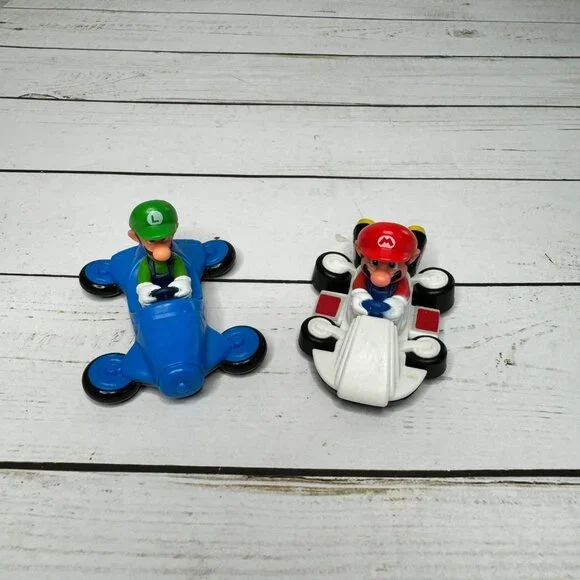 Mario & Luigi Kart Pull Back Cars Nintendo‎ McDonald's Happy Meal Toys Vintage