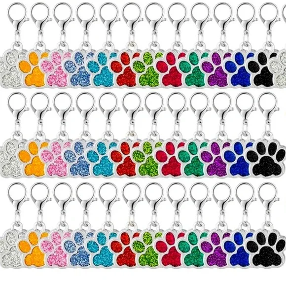 Colorful Paw Print Charms