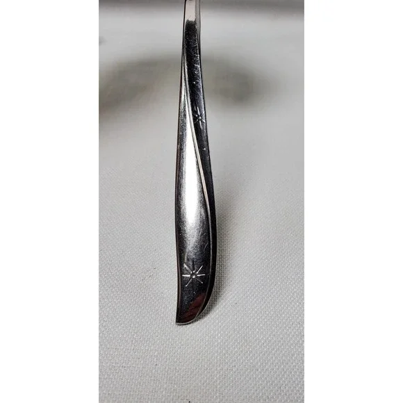 Oneida Community Deluxe Stainless Starburst Atomic‎ MCM Serving Spoon Vintage