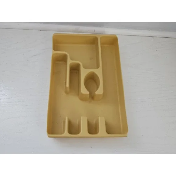Vintage Rubbermaid 2921-5 Silverware Tray Utensil Drawer Organizer Retro‎ Yellow