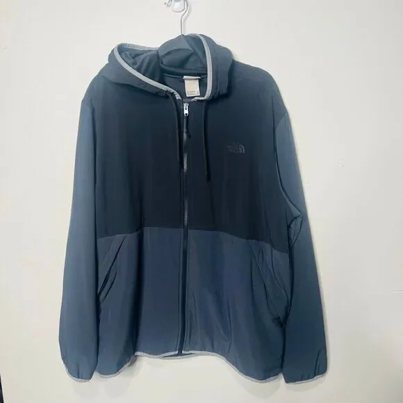 The North Face Gray Black Soft Hooded Jacket Men's Sz XL