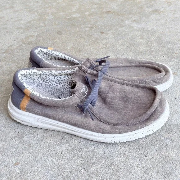 Hey Dude Wally Sox Shoes Mens 10 Slip On Casual Comfort Low Top Lace Up Brown