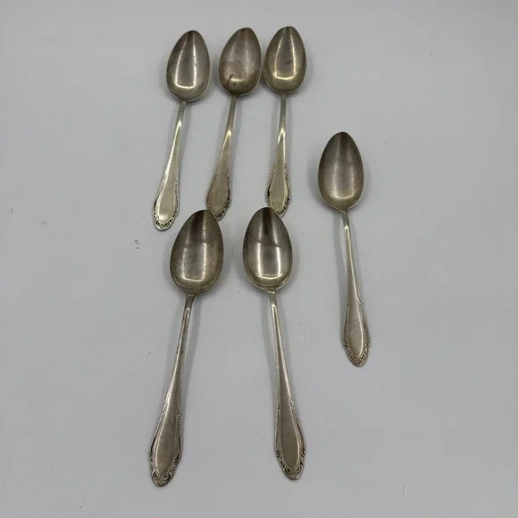 Silvia Made In Germany Vintage Silver Plated Spoons Rococo Style