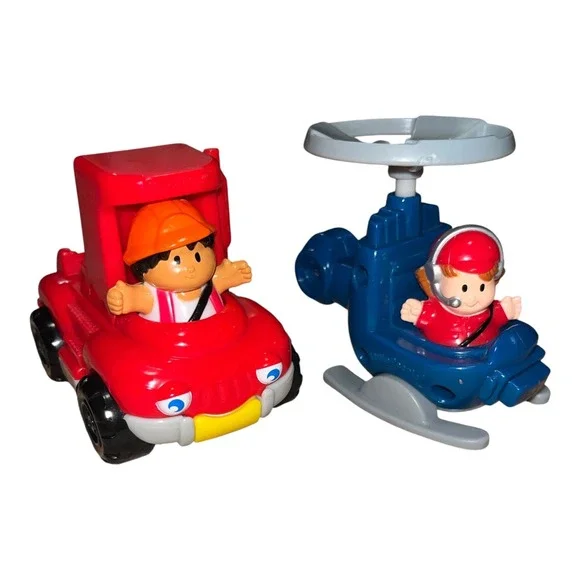 Fisher Price Little People 2004 McDonalds Happy Meal Toys Truck Helicopter Set