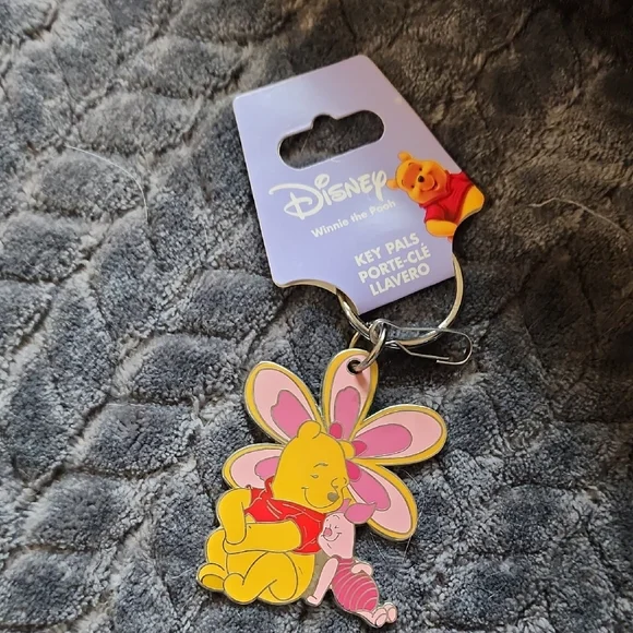 Disney Winnie The Pooh Piglet Floral Purse Charm Keychain NWT