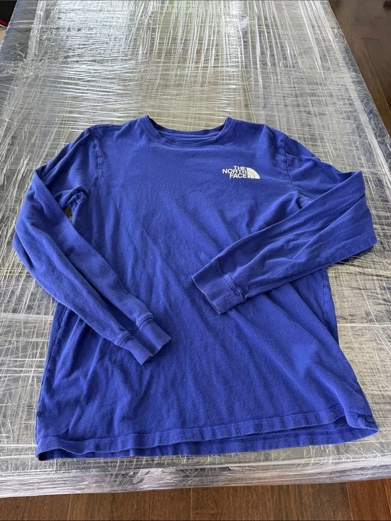 The North Face Blue Long Sleeve Logo Tee