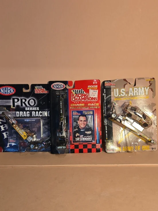Lot Of 3 NHRA Pro Series & U.S. Army Drag Racing Die-Cast Cars - Gold and Black