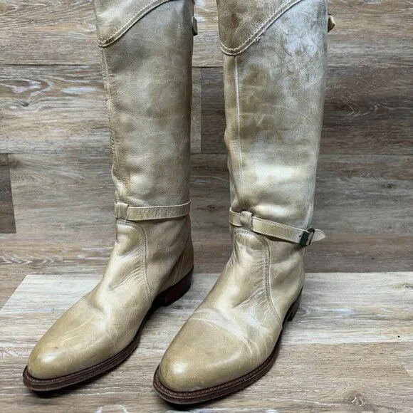 Frye Dorado Light Tan Leather Riding Boots (77559) Women's Size 7