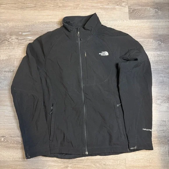 The North Face Apex Softshell Jacket Mens XL Black Full Zip Windproof Outdoor