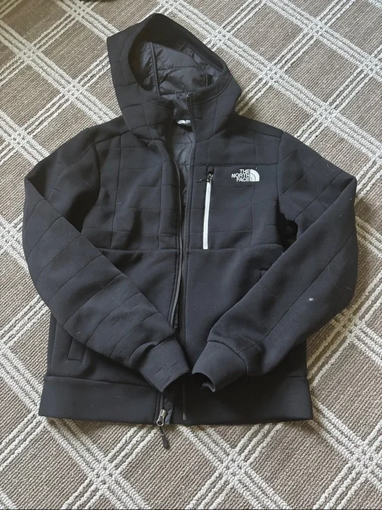 The North Face Black Quilted Hooded Zip-Up Jacket Men’s size XS