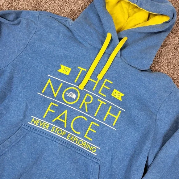 The North Face Hoodie Mens M Blue Good Graphic Pullover FA14 SMU