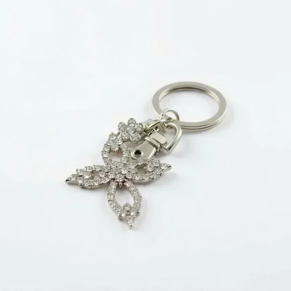 Silver Floral Keychain