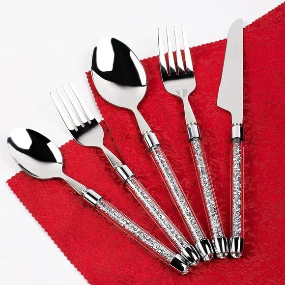 NEW Sparkling Bling Crystal Rhinestone Silverware Place Setting Dinner F…