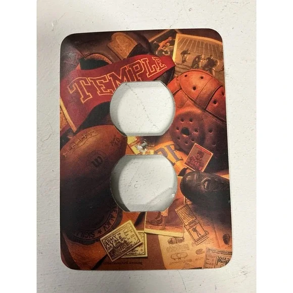 Sports Themed Heavy Steel Wall Plug In Plate Cover Man Cave