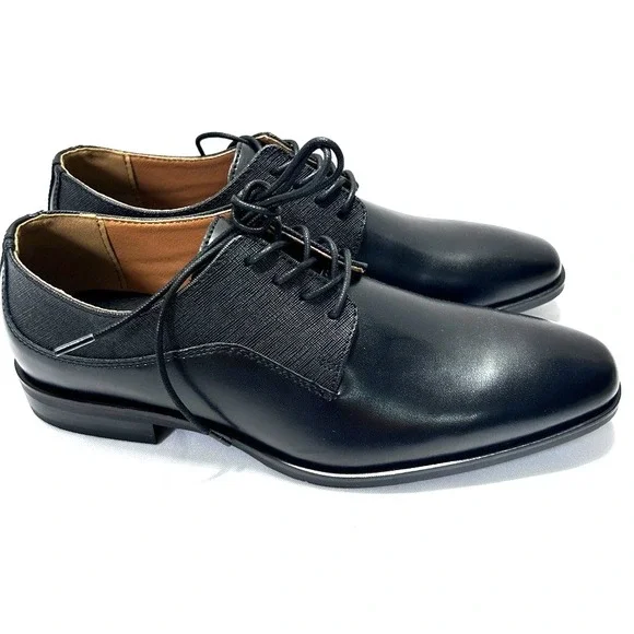 Alfani Men's Jackson‎ Pointy Toe Mixed Texture Dress Shoes Black US 9M