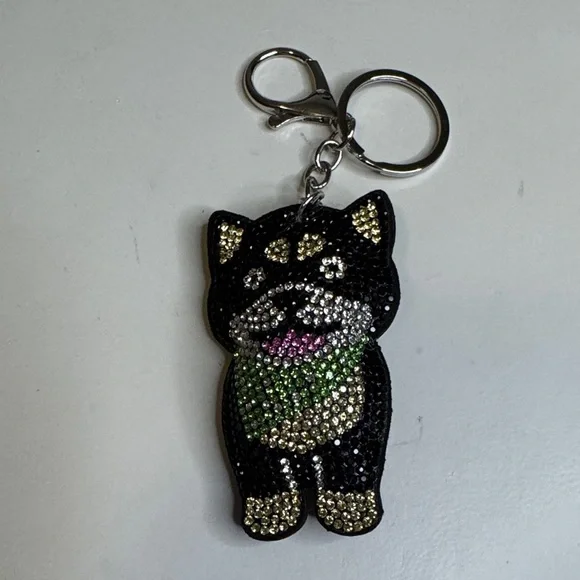 Black and Green Huskie Dog Keychain