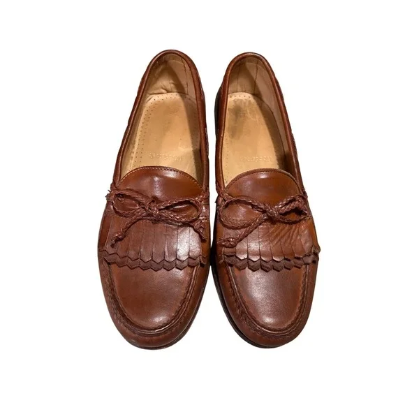 Allen Edmonds Woodstock‎ Loafers Mens 10 D Brown Kiltie Tassel Leather USA