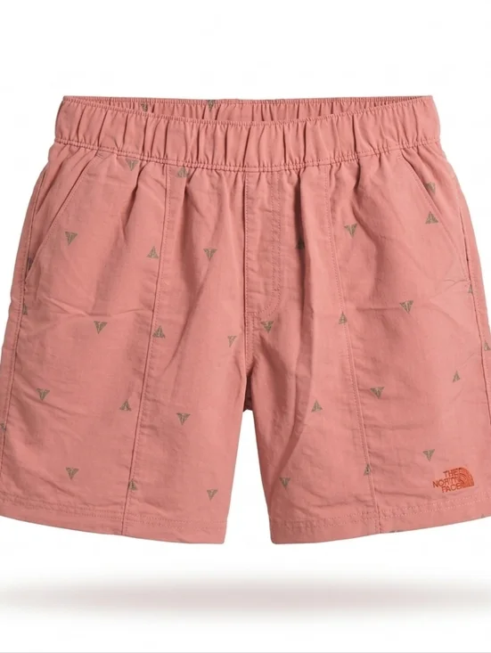 The North Face Printed Class V Pull-On Shorts Men S‎ Pink Topo Print Like New