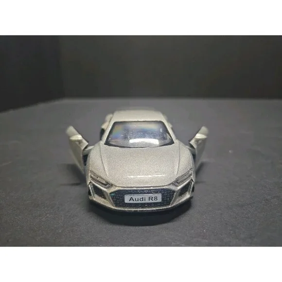 Audi R8 Coupe Silver Diecast Model Car 1:36 JFL Enterprises Made in China