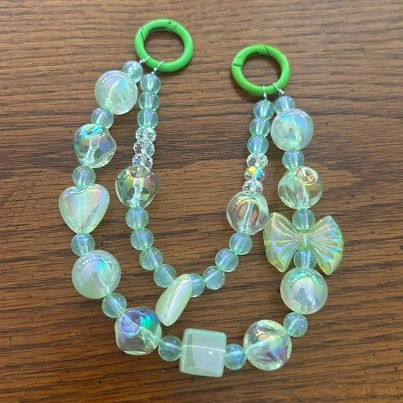 Beaded charm keychain