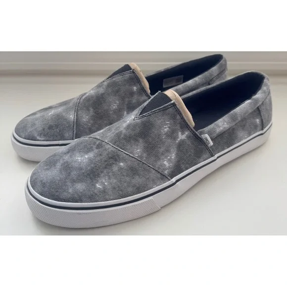 TOMS Slip On Alpargata Fenix Gray Wash Canvas Comfort‎ Loafers Mens Size 13 $60
