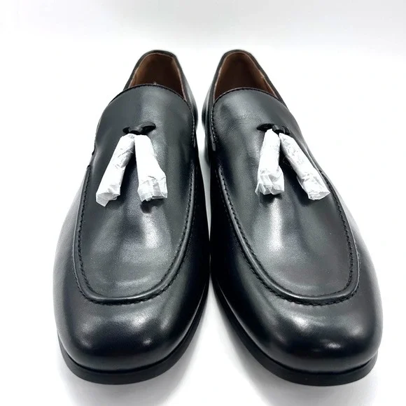 Bar III Men's Benjiee Leather Slip-On‎ Tassel Loafers Black US 10.5M