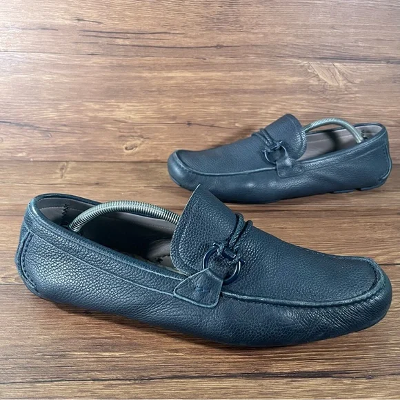 Salvatore Ferragamo‎ Front 4 Driving Shoe leather loafers Blue Men’s Size 10.5E