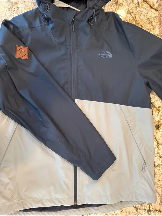 The North Face Men’s Two-Tone Hooded Raincoat - Navy & Light Gray
