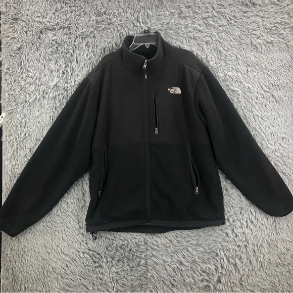 North Face Jacket Mens Large Denali Polartec Black Coat Fleece Interior Pockets