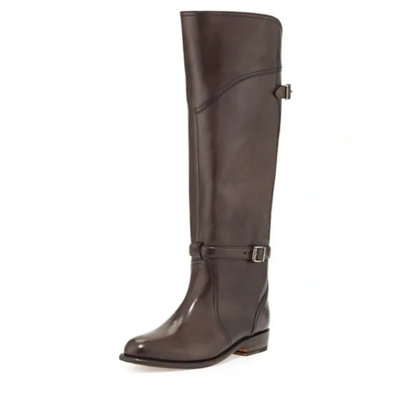 FRYE Dorado 77561 Brown Knee High Buckle Riding Boots Size 6.5 MSRP $598