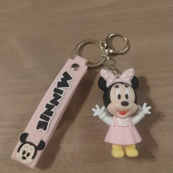 Disney Minnie Mouse Pink Keychain | Cute Cartoon Character Bag Charm | Gift