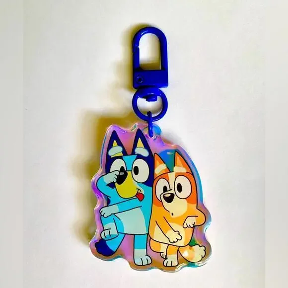 Bluey Holographic Keychain, Bag Charm, Bingo Heeler