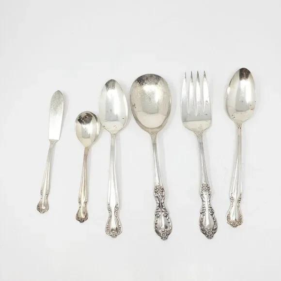 Rogers Bros IS Reinforced Plate Daybreak Elegant Lady Serving Lot of 6 Items