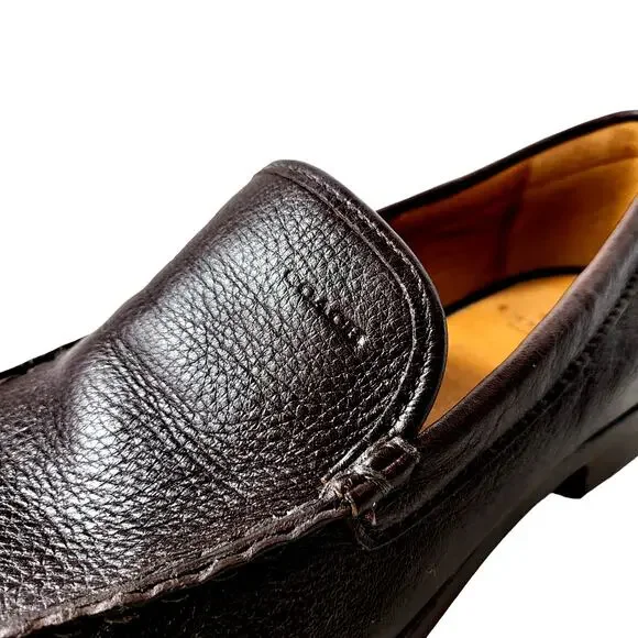 Coach Men's Size 8 Thomas Brown Pebbled‎ Leather Slip On Loafer Minimalist # 555