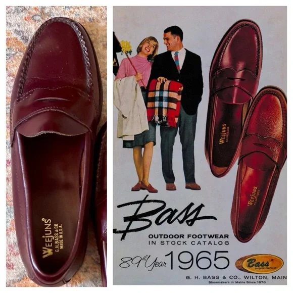 Vintage Bass Weejuns 734 Classic Penny Loafer Wilton Maine