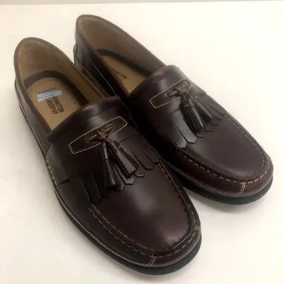 NWT Johnston & Murphy Fowler Kiltie Tassel Loafer Burgundy Leather Men's Size 12