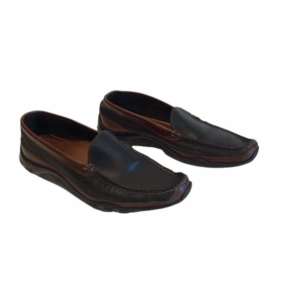 Allen Edmonds‎ Men's US 9.5 D Boulder Venetian Driving Moccasins Black/Brown