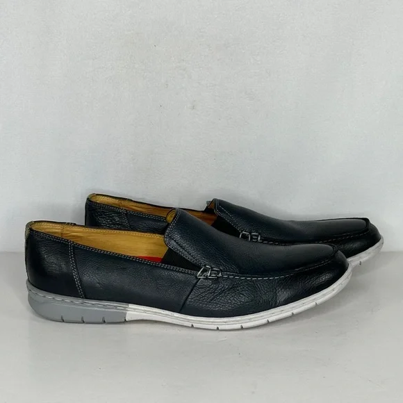 Sandro Moscoloni M180 Navy Blue Racino Leather Loafers Comfort Sz 9 1/2‎