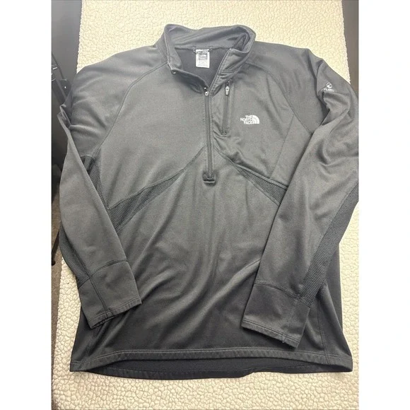 North Face Flight‎ Series Black 1/2 Zip-Up Fleece Pullover Men's Large Nice EUC