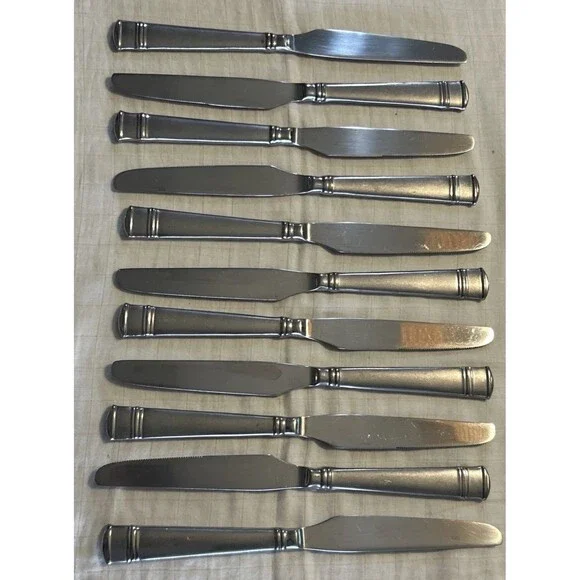 Oneida TIRAMISU Dinner Knife Set Of 11 Stainless Frosted Handle Silverware