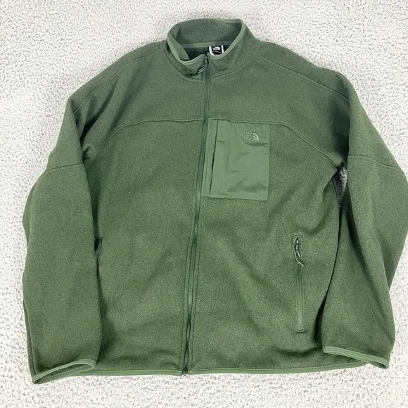 The‎ North Face Jacket Mens XL Green Circular Design Fleece Zip Outdoor Hiking