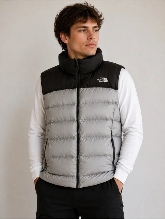 The North Face Men's Black & Light Gray Puffer Vest